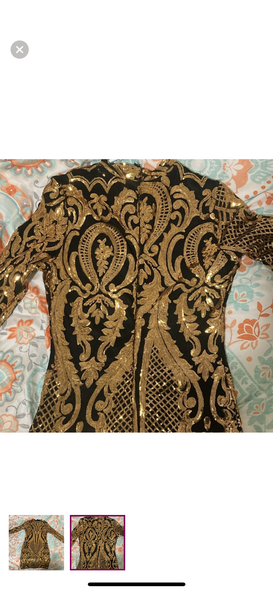 Black & Gold Sequin Mini Dress Size Medium