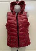 Philosophy Red Hooded Puffer Vest Glossy Size Med