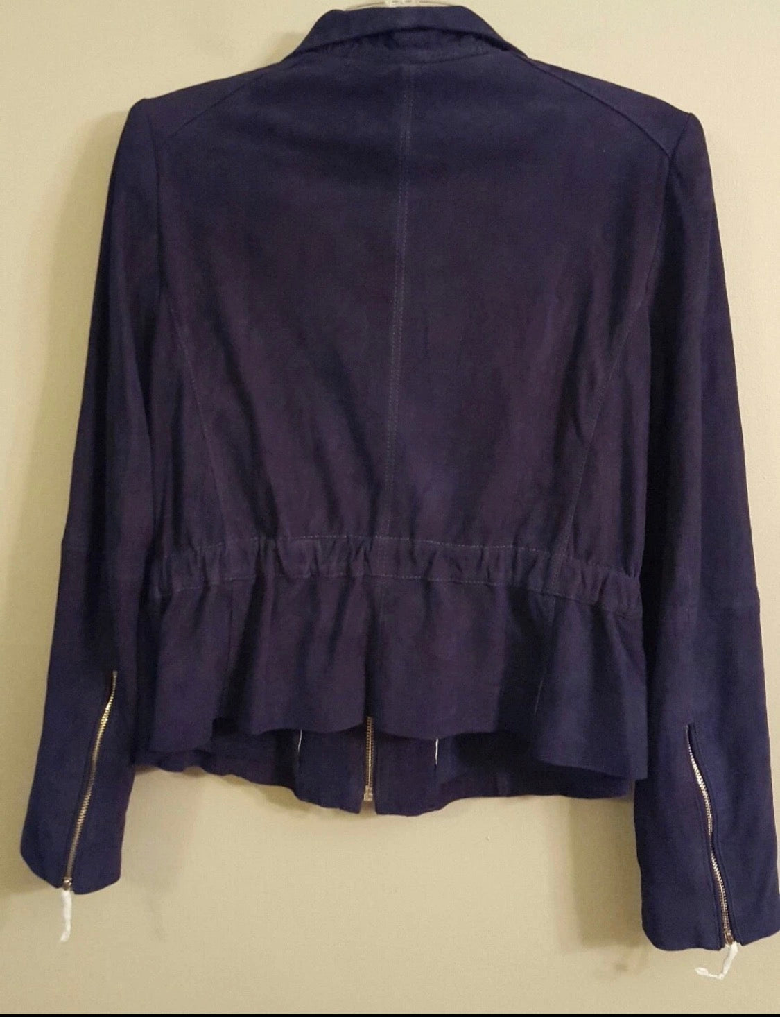 White House Black Market Suede Jacket Admiral Blue NWTS