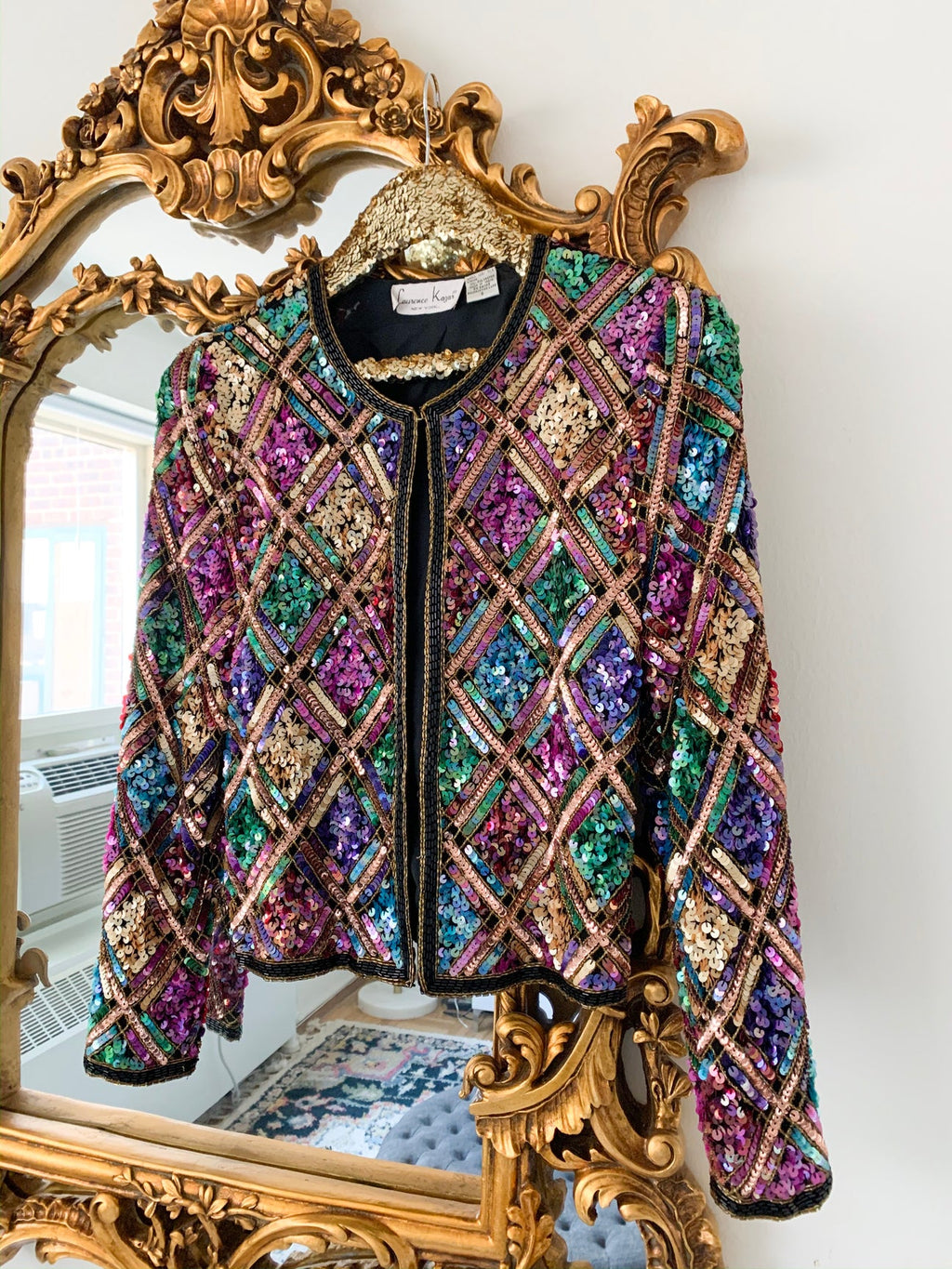 Vintage Laurence Kazar Sequin Jacket Size XL