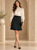 Missoni Wool Skirt . Black with turquoise and yellow design. Italian Size 46