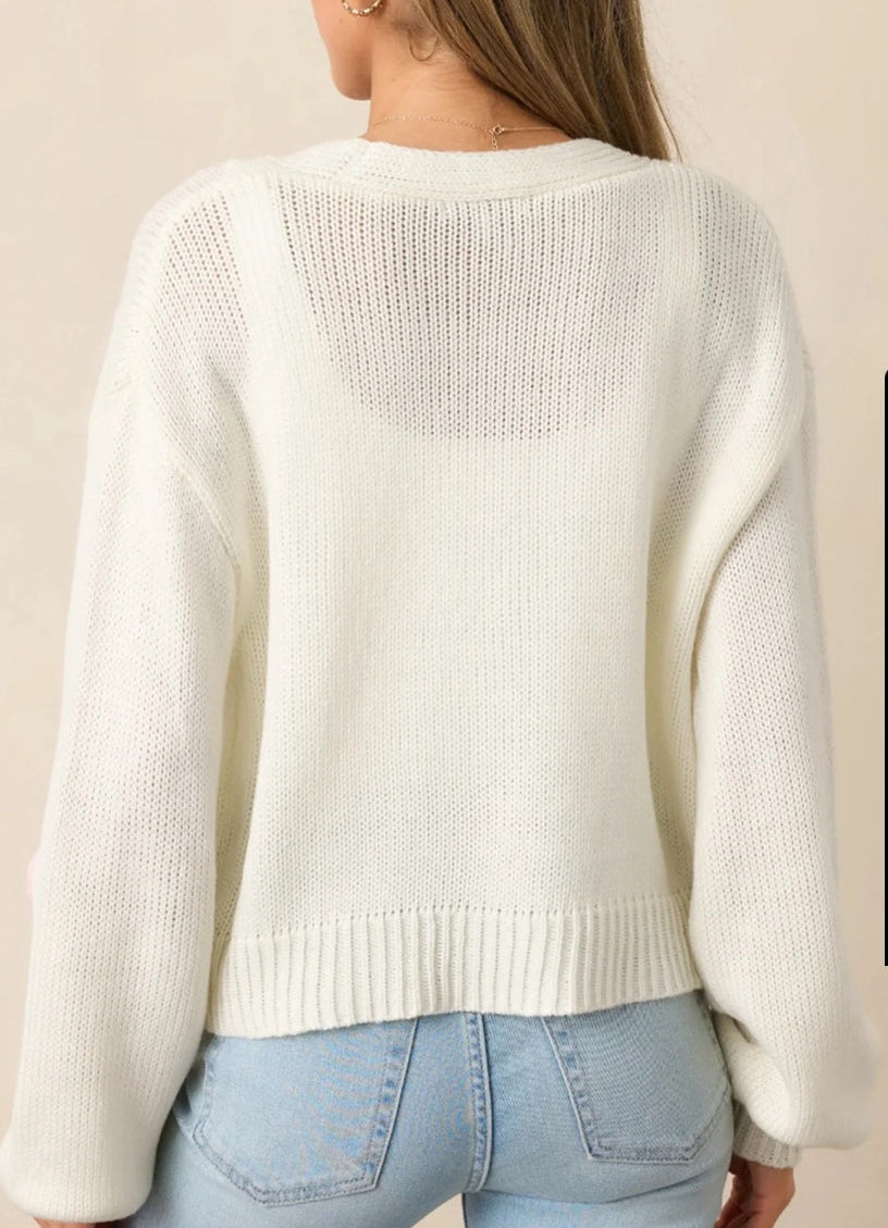 Love Tree Pink Strawberry Knit Cardigan Size Medium