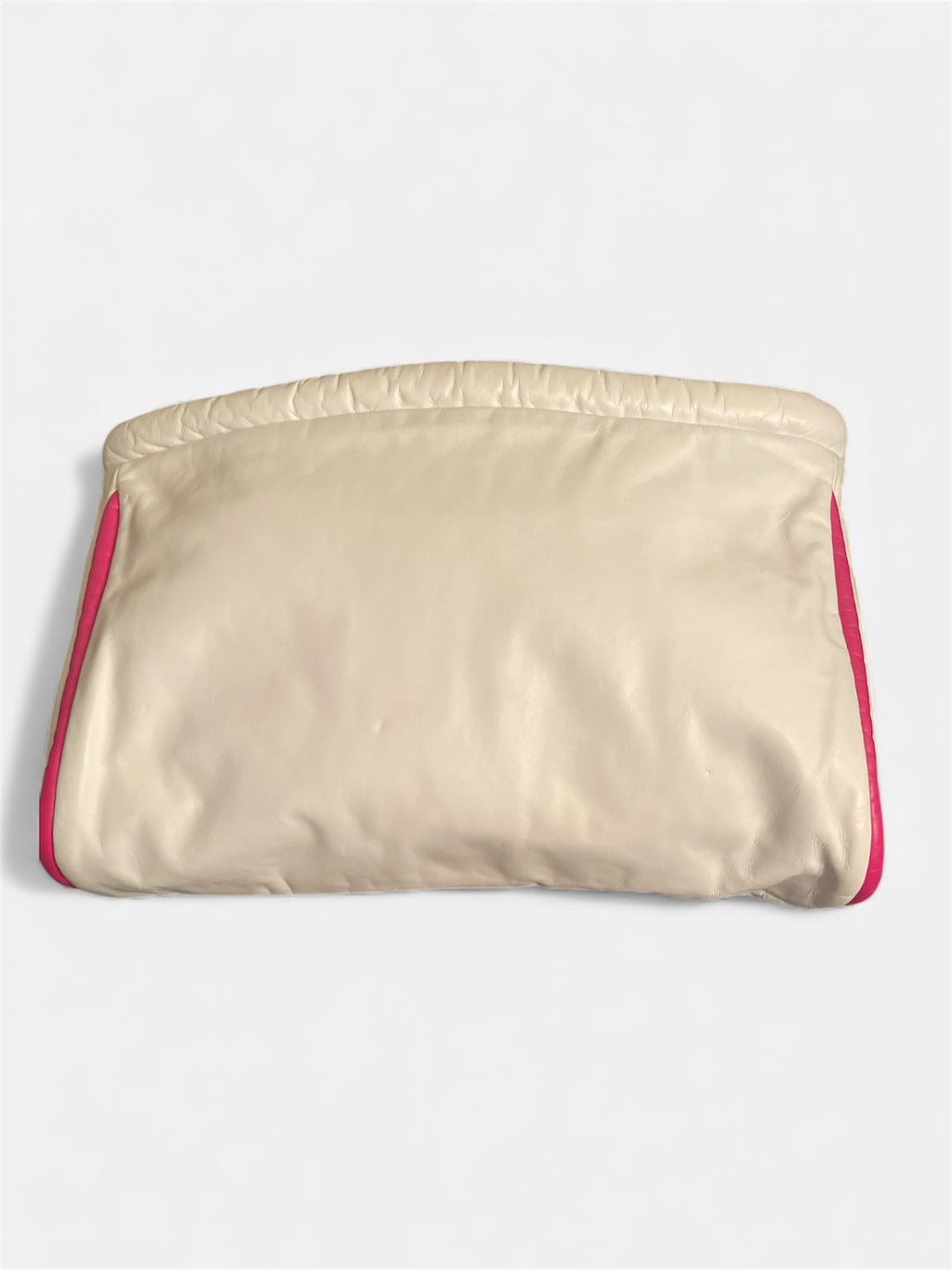 Vintage Noble Handbags Inc. Genuine Leather Multi Striped Gold Studs Accent Clutch 14"L X 9"W