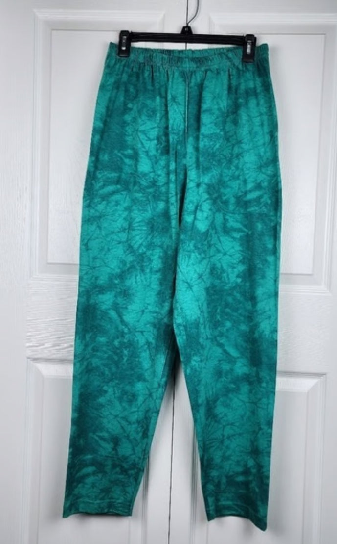 Boss Vintage 80's Western Tie Dye 2 pc Pant set Green OS