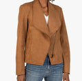Kut From The Kloth Carina Faux Suede Drape Moto Jacket Size Large