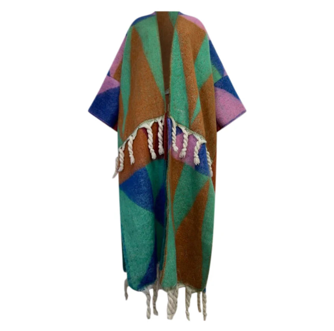Tassel Cardigan Color Print Kimono