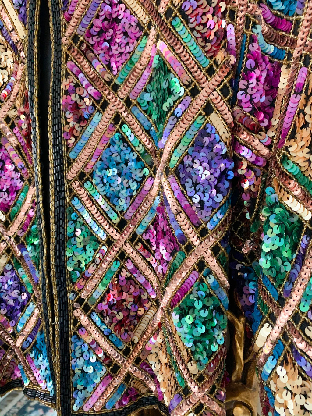 Vintage Laurence Kazar Sequin Jacket Size XL