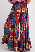 Easel Patchwork Mixed Print Palazzo Pants Size Small NWTS