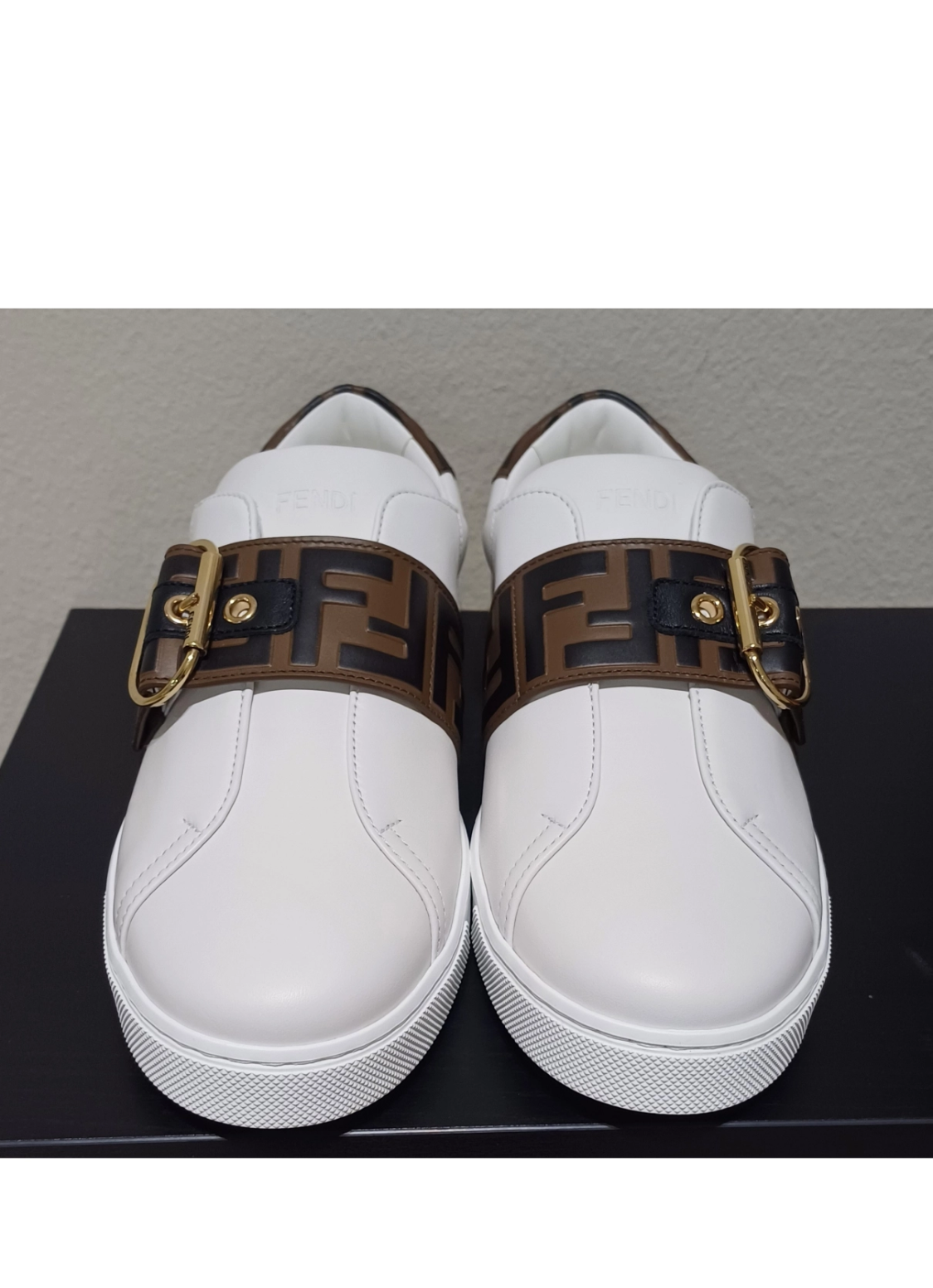 Authentic Fendi Women Buckle Low Top Sneakers Size 41/10