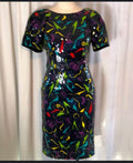 Vintage Lillie Rubin Sequin Abstract Dress Size 6