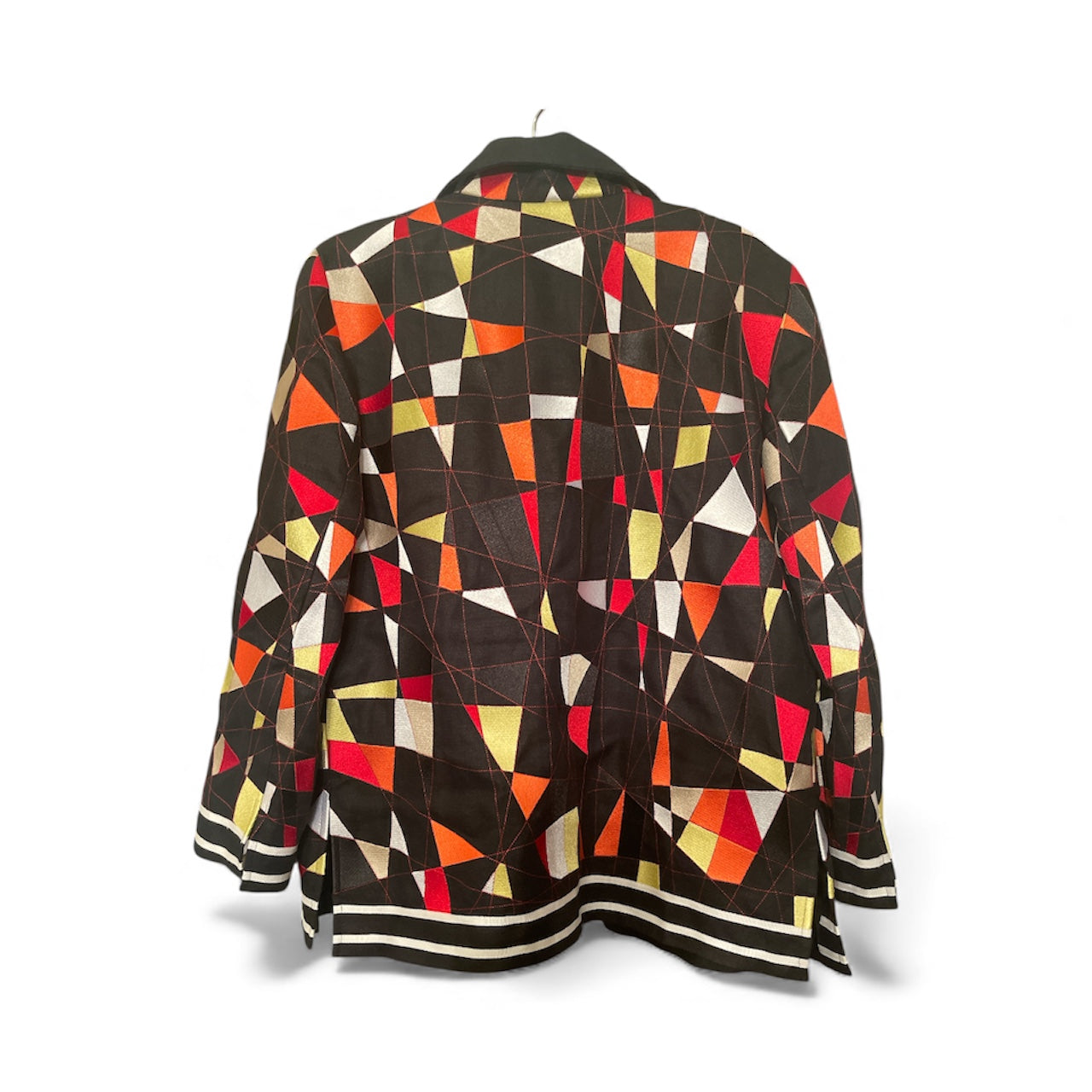 Linda Allard For Ellen Tracy Linen And Rayon Patchwork Jacket Size 8