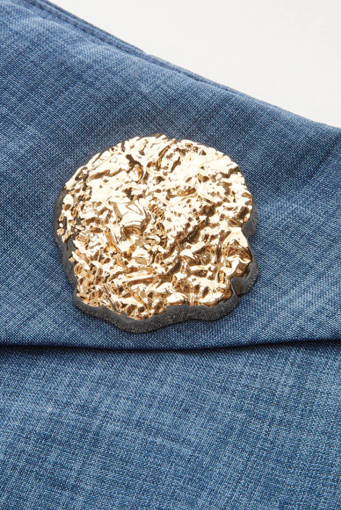 Commense Metal Detail Straight-Leg Pants Blue Size L NWTS