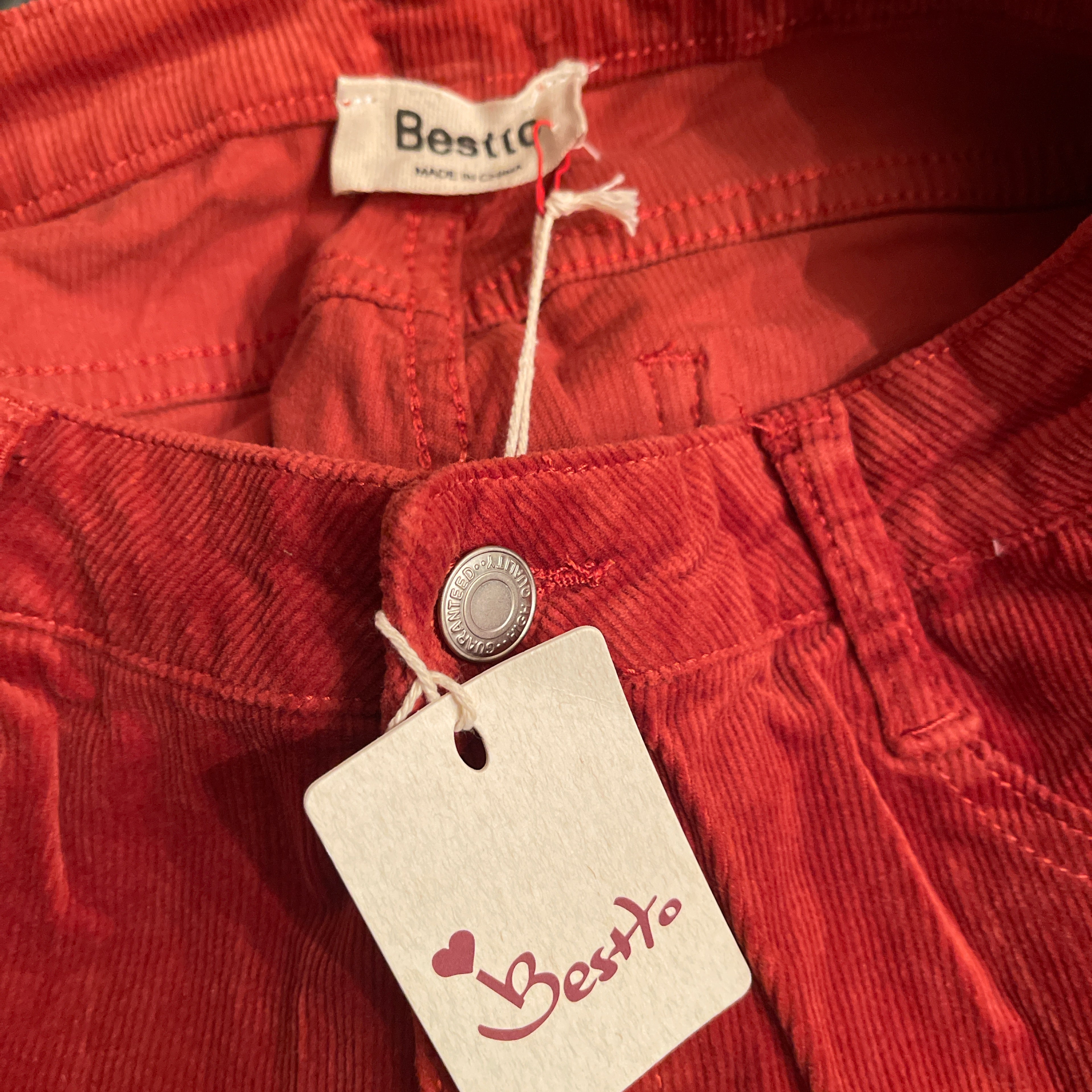 Bestto Rust Corduroy Bell Bottom Pant Size L Waist 14" hip 18"