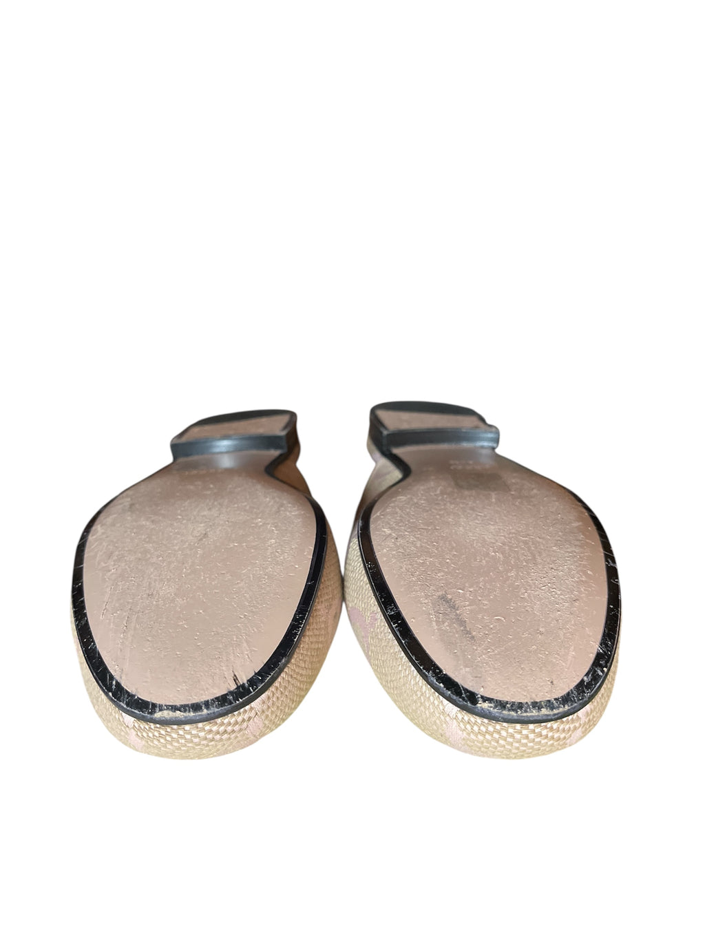 Authentic GUCCI Princetown Horsebit Supreme Pink & Beige Mules Size 40.5