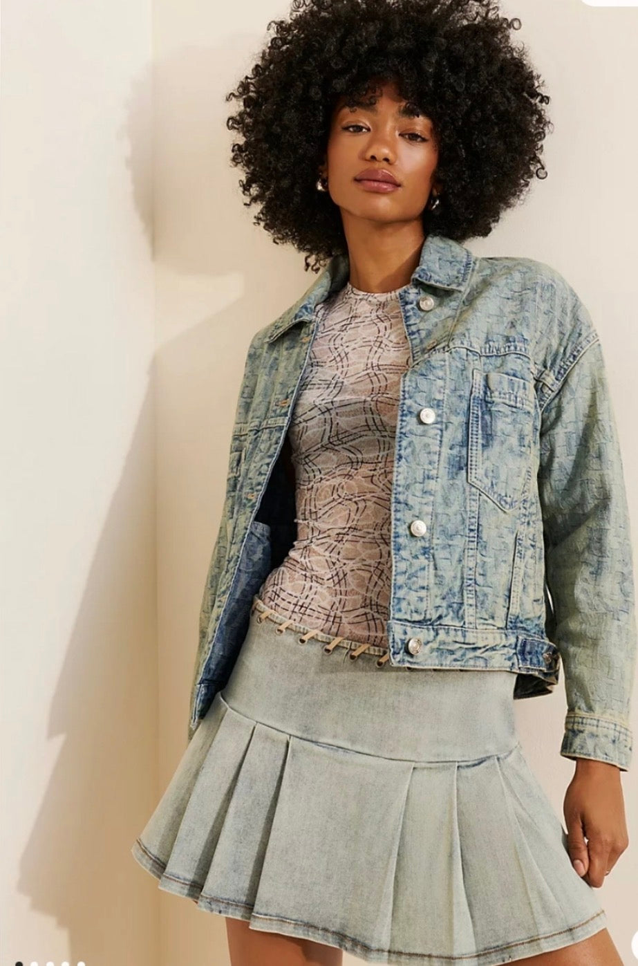 Free People "Opal Swing” Jacquard Cropped Jacket NWTS