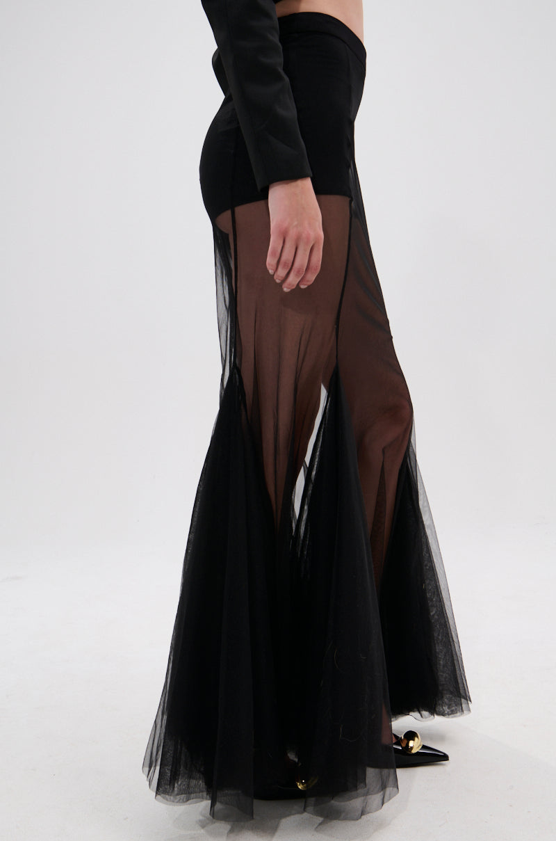 Chloe Mesh Flare Maxi Skirt Size Small NWTS