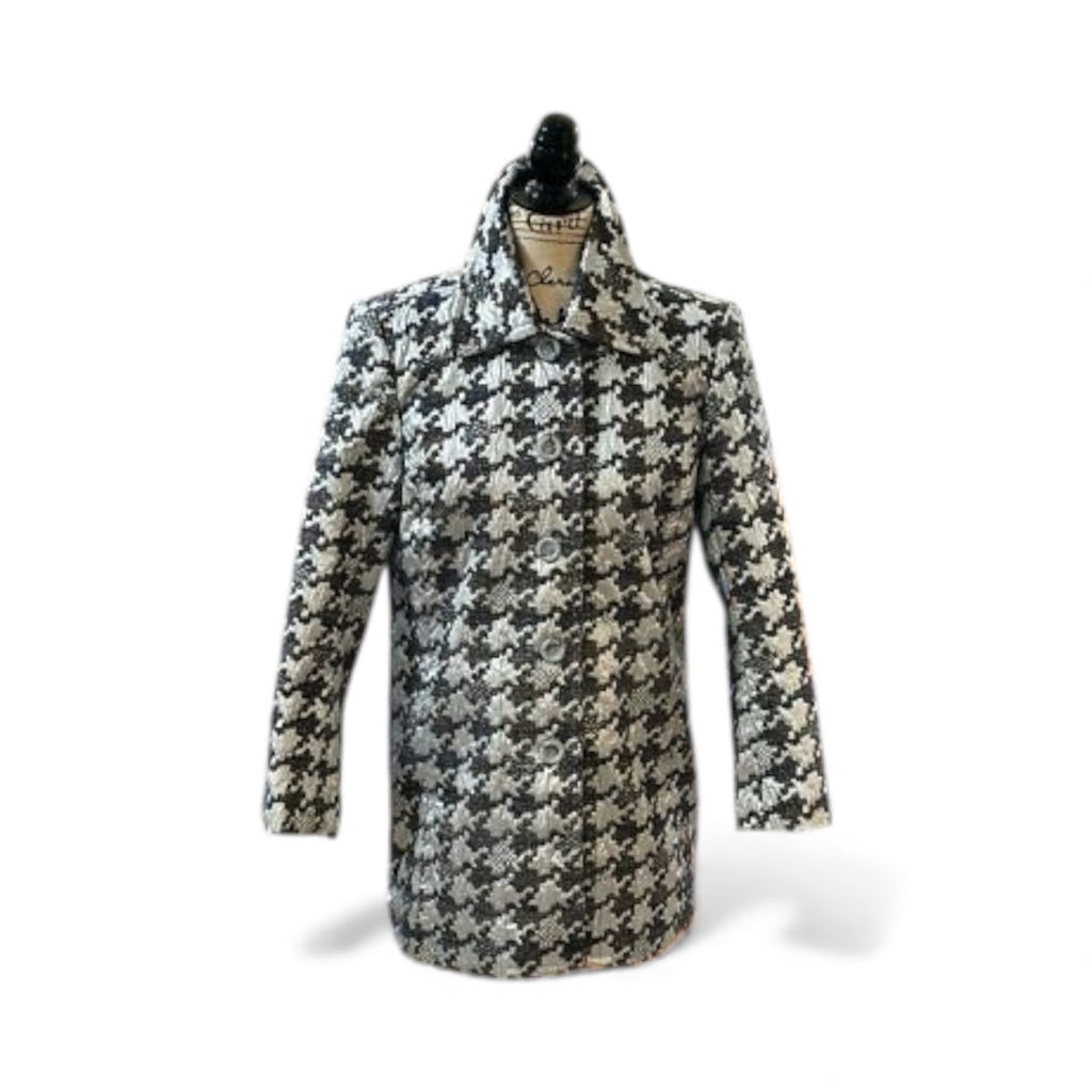 Erin London Houndstooth Grey/Brown Tweed Jacket Size S
