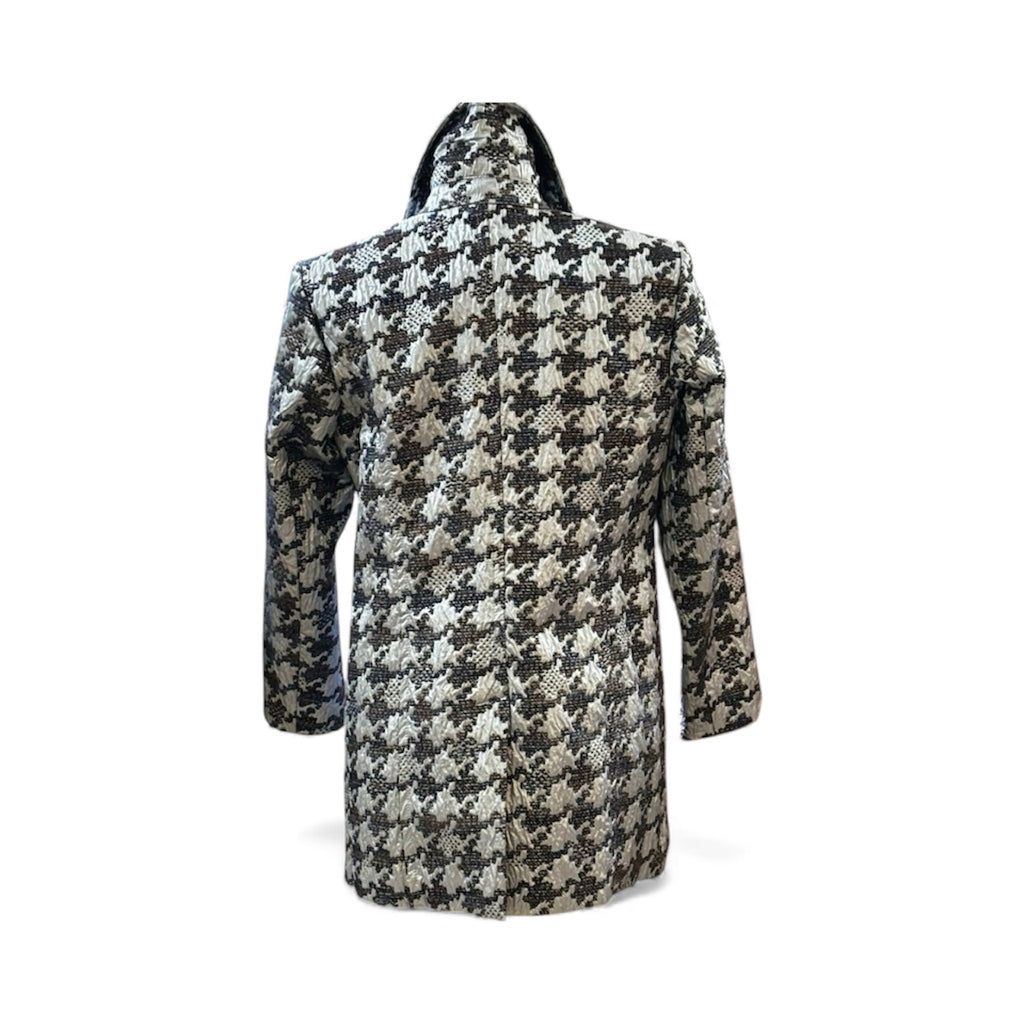 Erin London Houndstooth Grey/Brown Tweed Jacket Size S