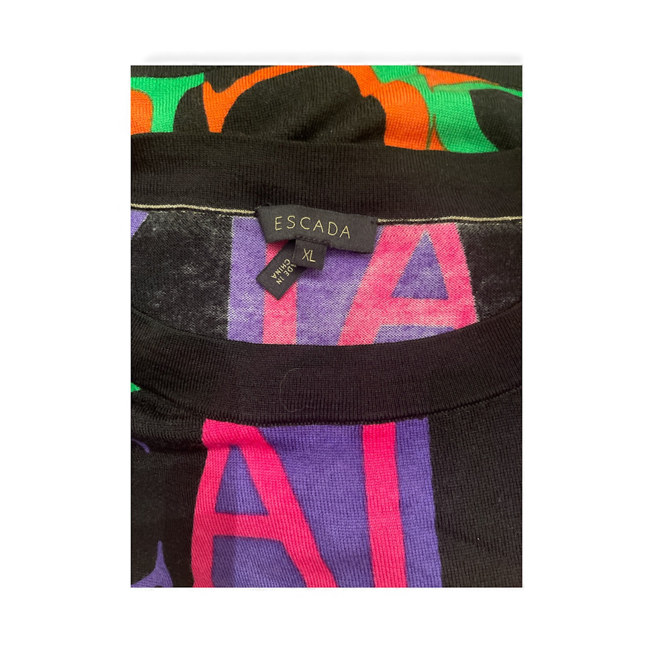 Authentic Escada Logo Crewneck XL Logo Short-Sleeve Top