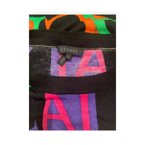 Authentic Escada Logo Crewneck XL Logo Short-Sleeve Top