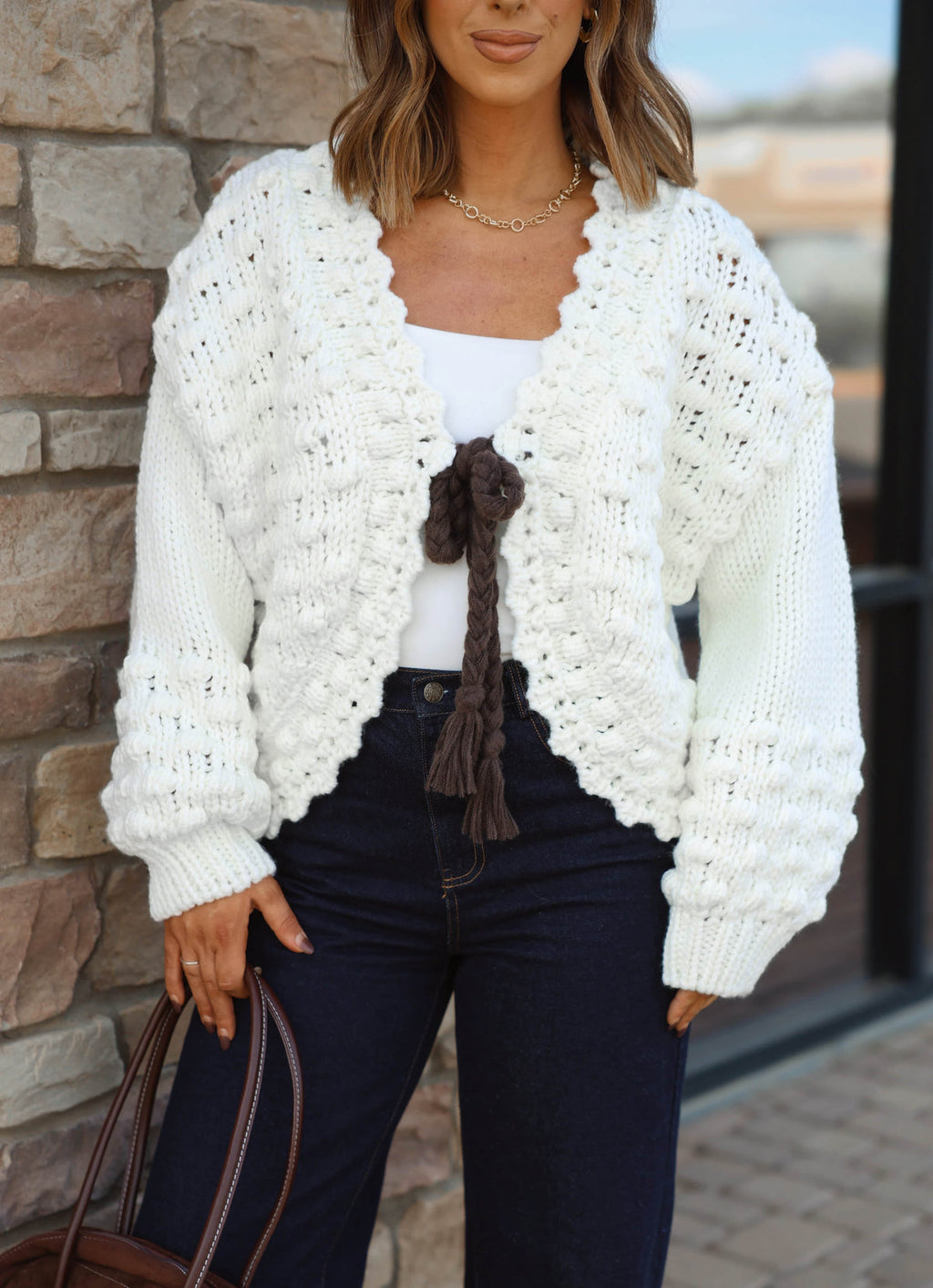 Klesis Winterlight Bow Oversized Cardigan Size Medium