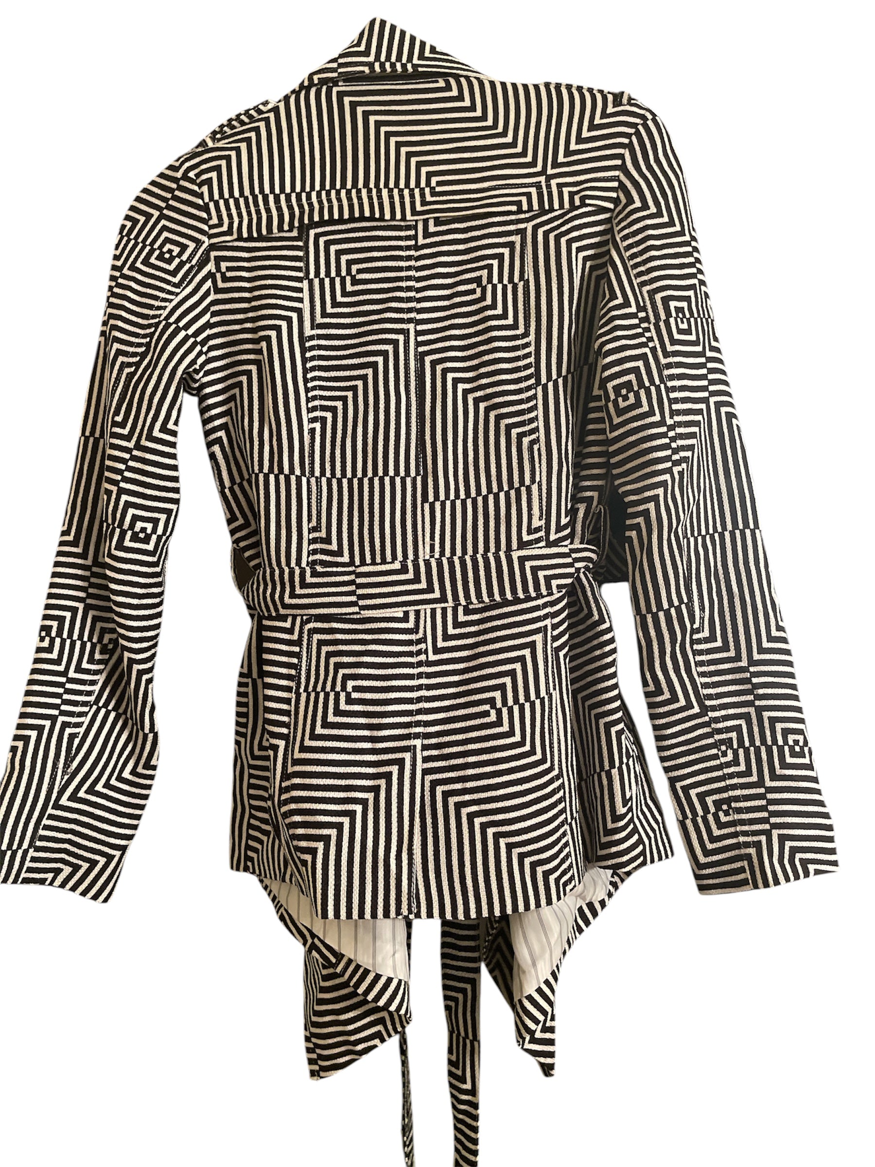 THML Black White Geometric Print Jacket NWTS Size XS