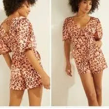 Guess Water Leopard Print Romper NWTS Size Medium