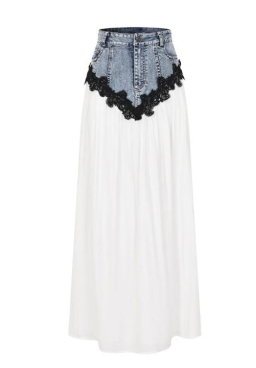 Amelie Denim Contrast Maxi Size Medium NWOTS